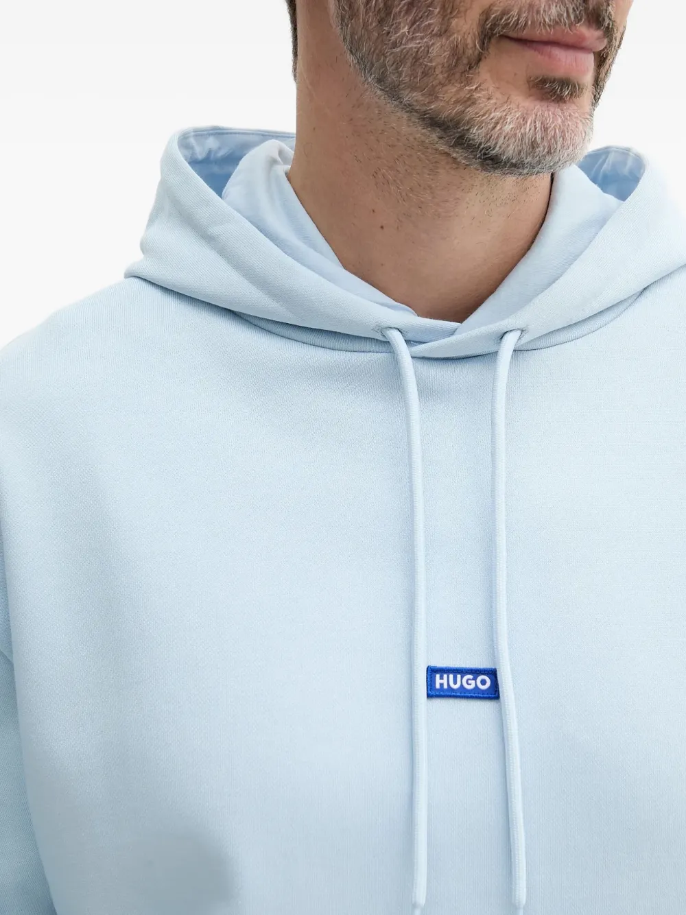 HUGO Nazardo hoodie met logopatch Blauw
