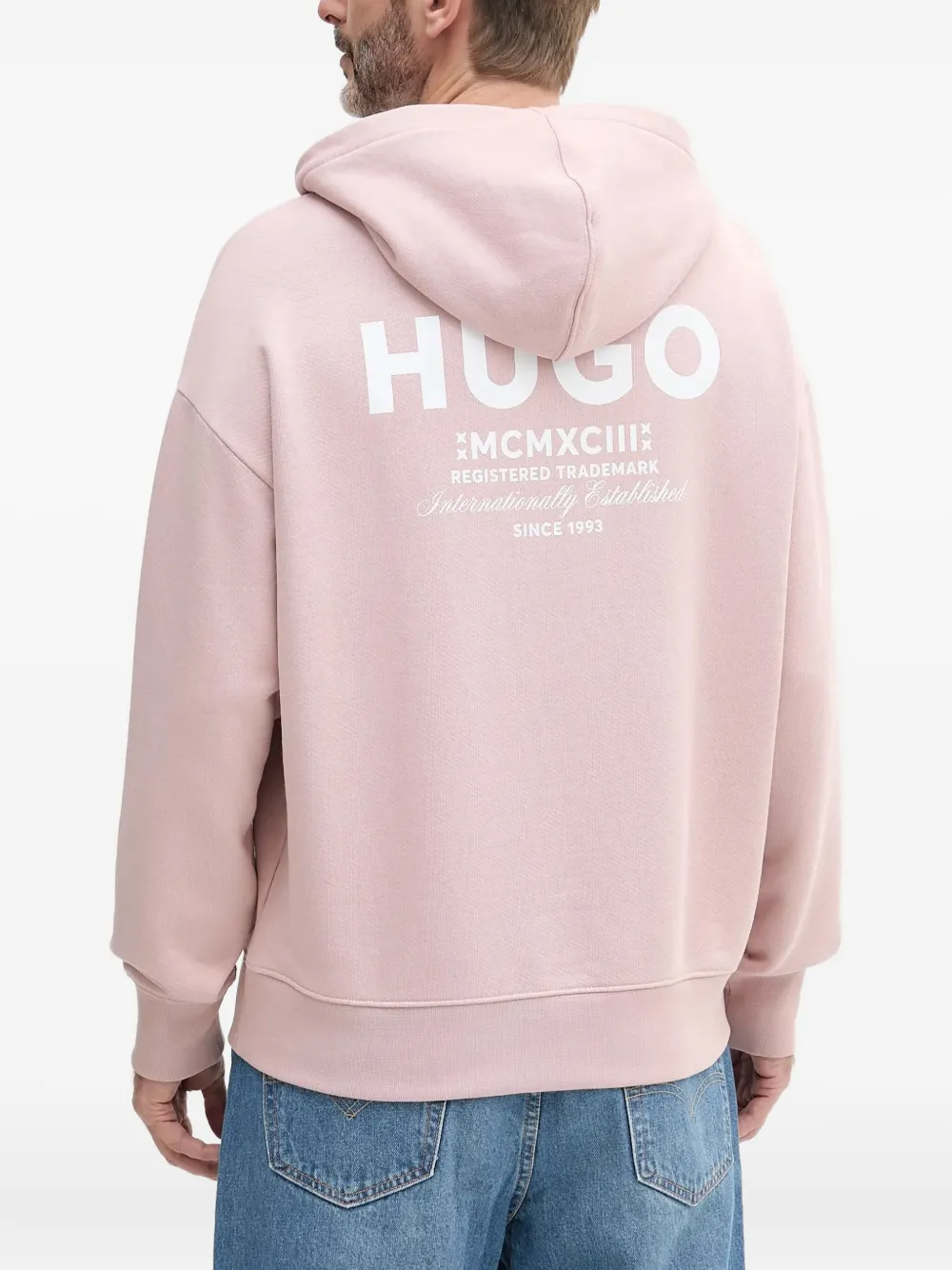 HUGO Nazardo hoodie met logoprint Roze