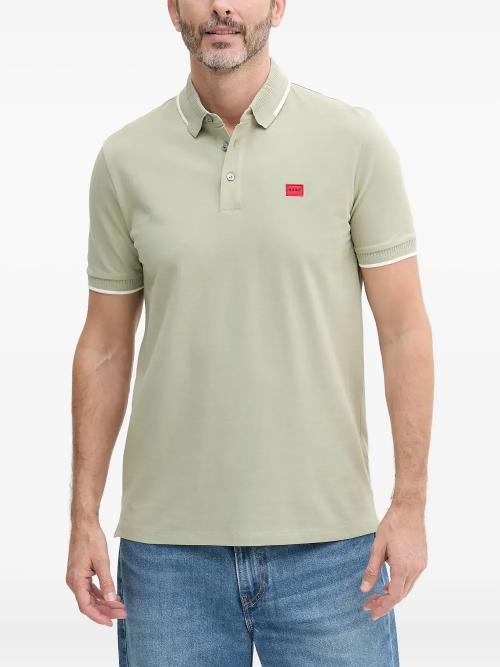 HUGO Poloshirt met geborduurd logo Groen