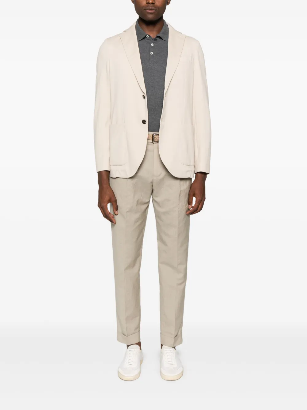 PT Torino Broek met geplooid detail - Beige