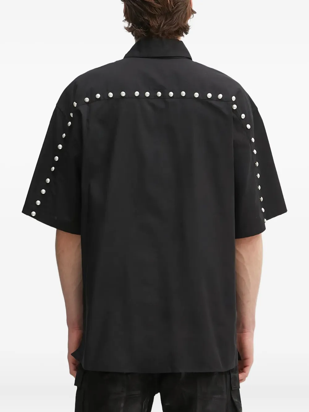 AMBUSH pearl-embellished short-sleeve shirt Zwart