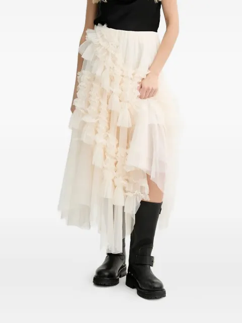 AllSaints Jen ruffled-tulle midi skirt