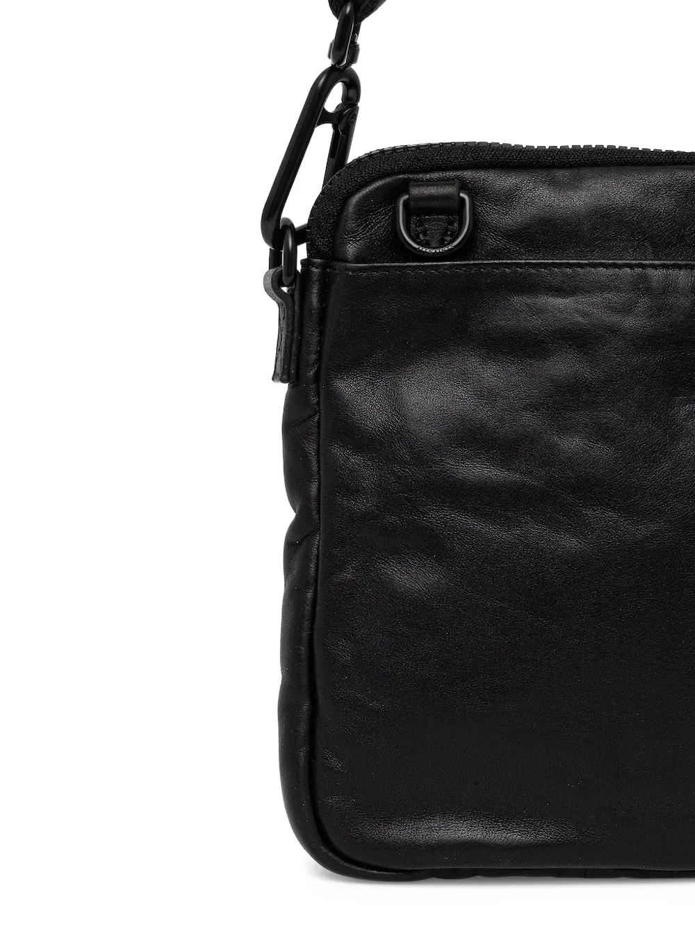 AllSaints Falcon logo-plaque leather messenger bag - Zwart