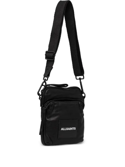 AllSaints Falcon logo-plaque leather messenger bag