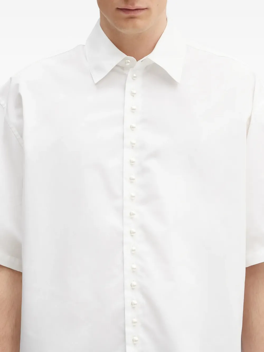 AMBUSH pearl-buttons short-sleeve shirt Wit