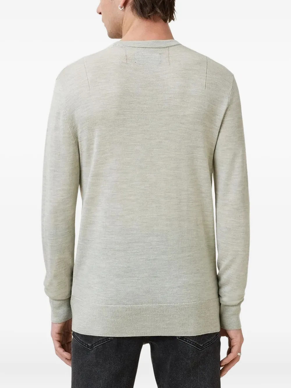 AllSaints embroidered-logo crew-neck sweater - Groen