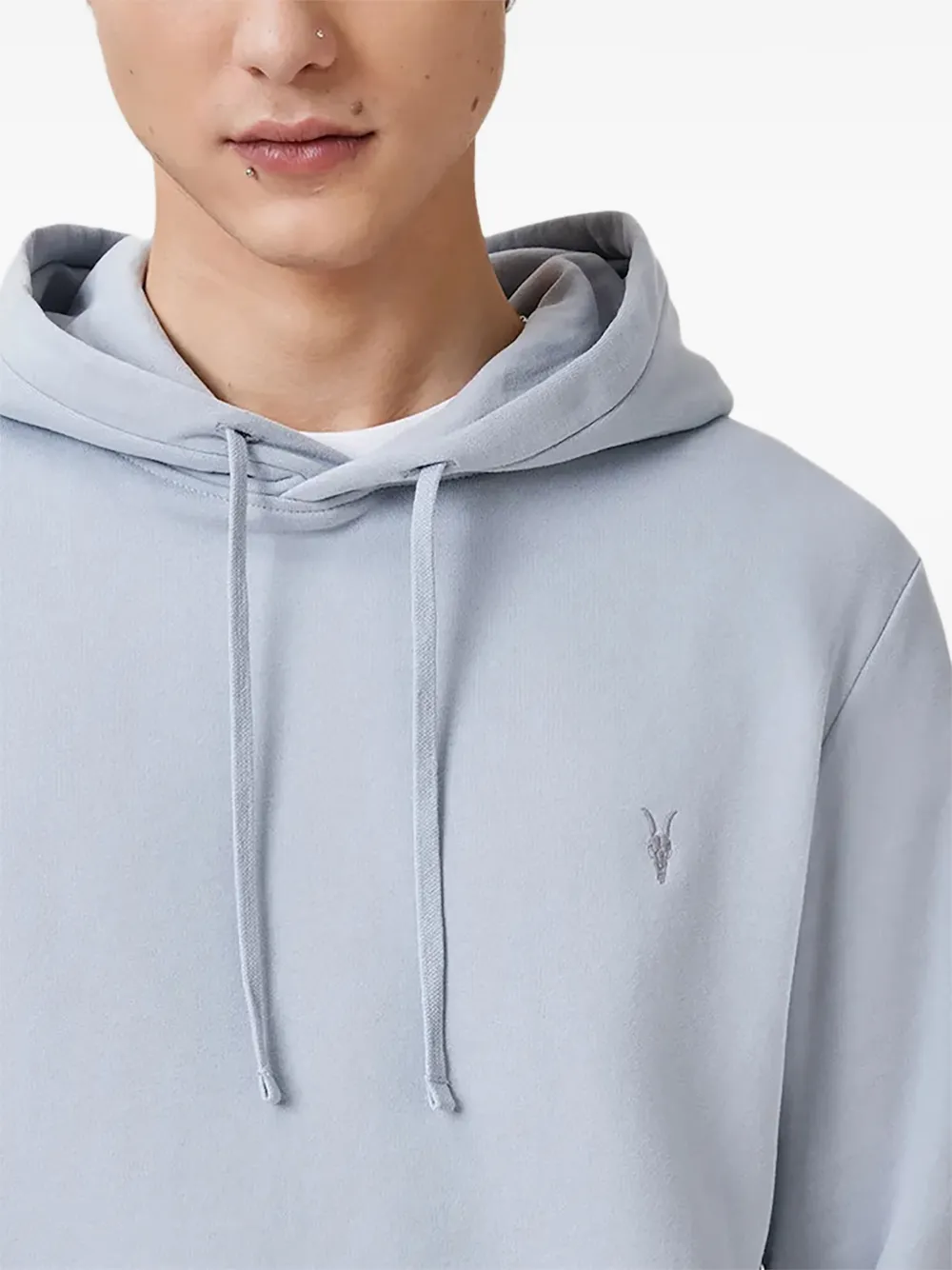 AllSaints Hoodie met geborduurd logo Blauw