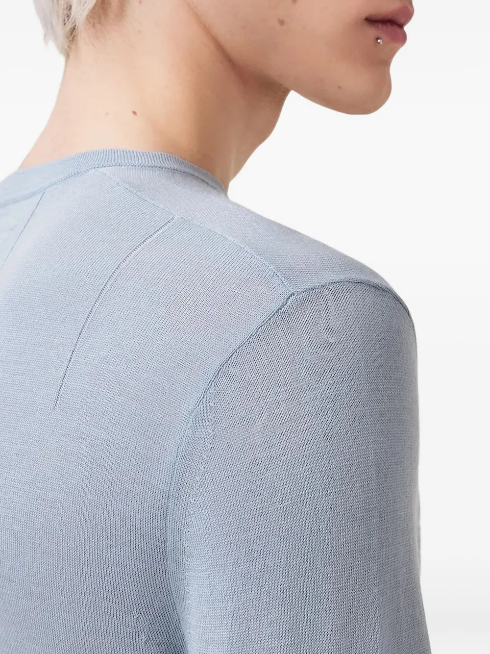 AllSaints Mode trui met geborduurd logo en ronde hals Blauw