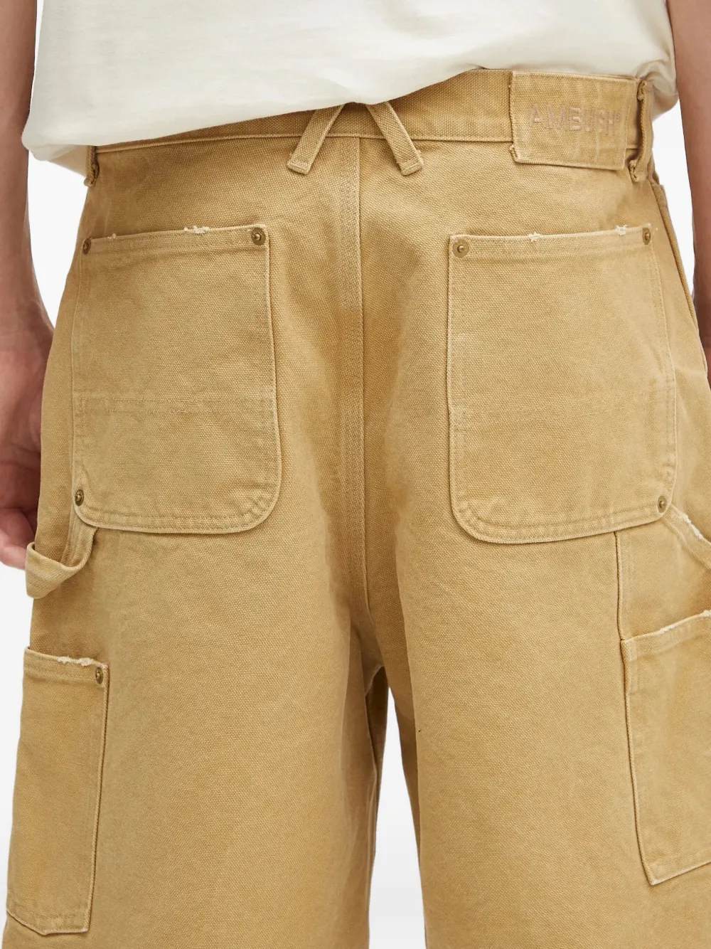 Ambush Multi-pocket Frayed Shorts In Neutral
