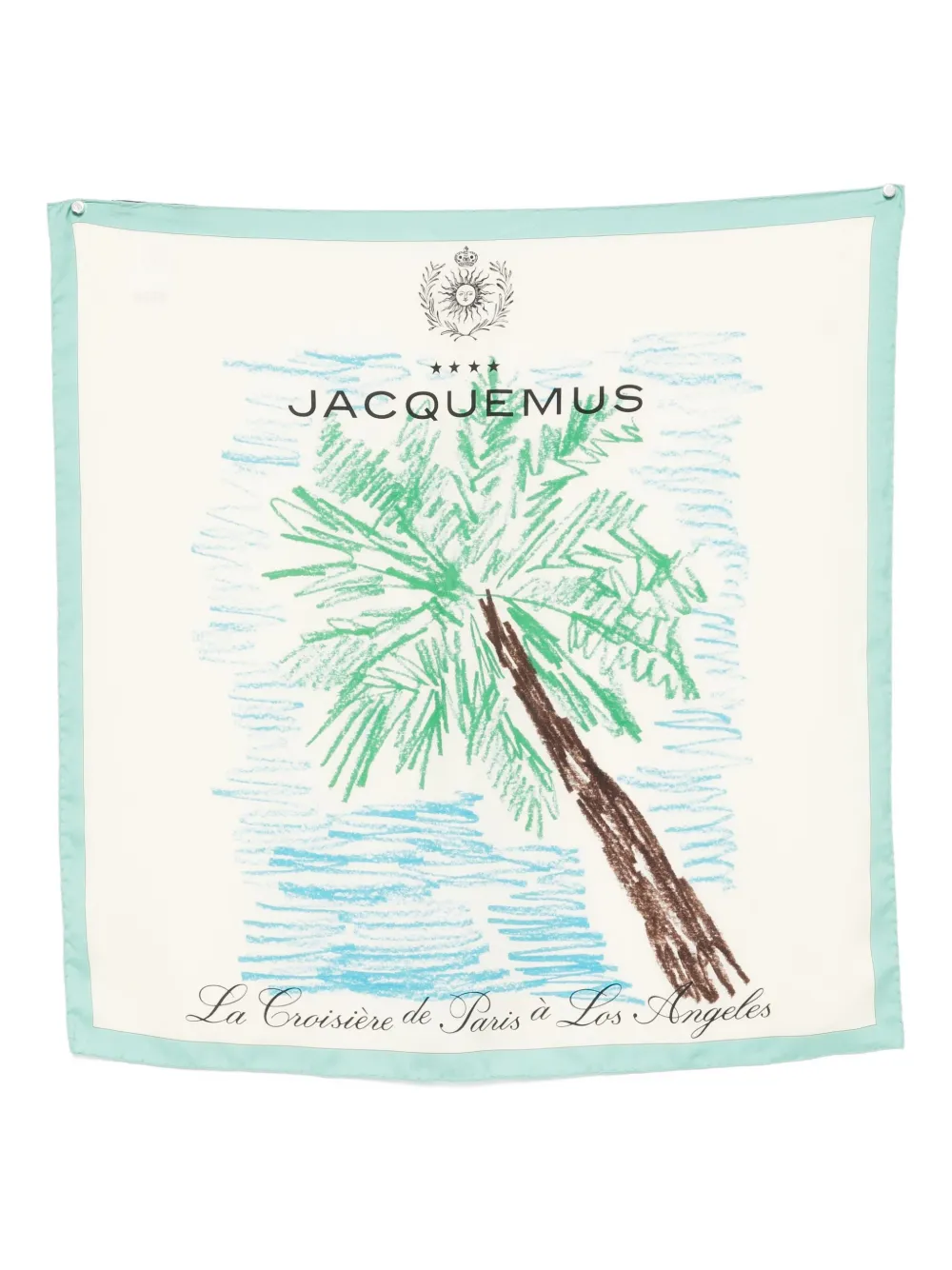 Jacquemus Palm Tree-print Silk Bandana In Neutral