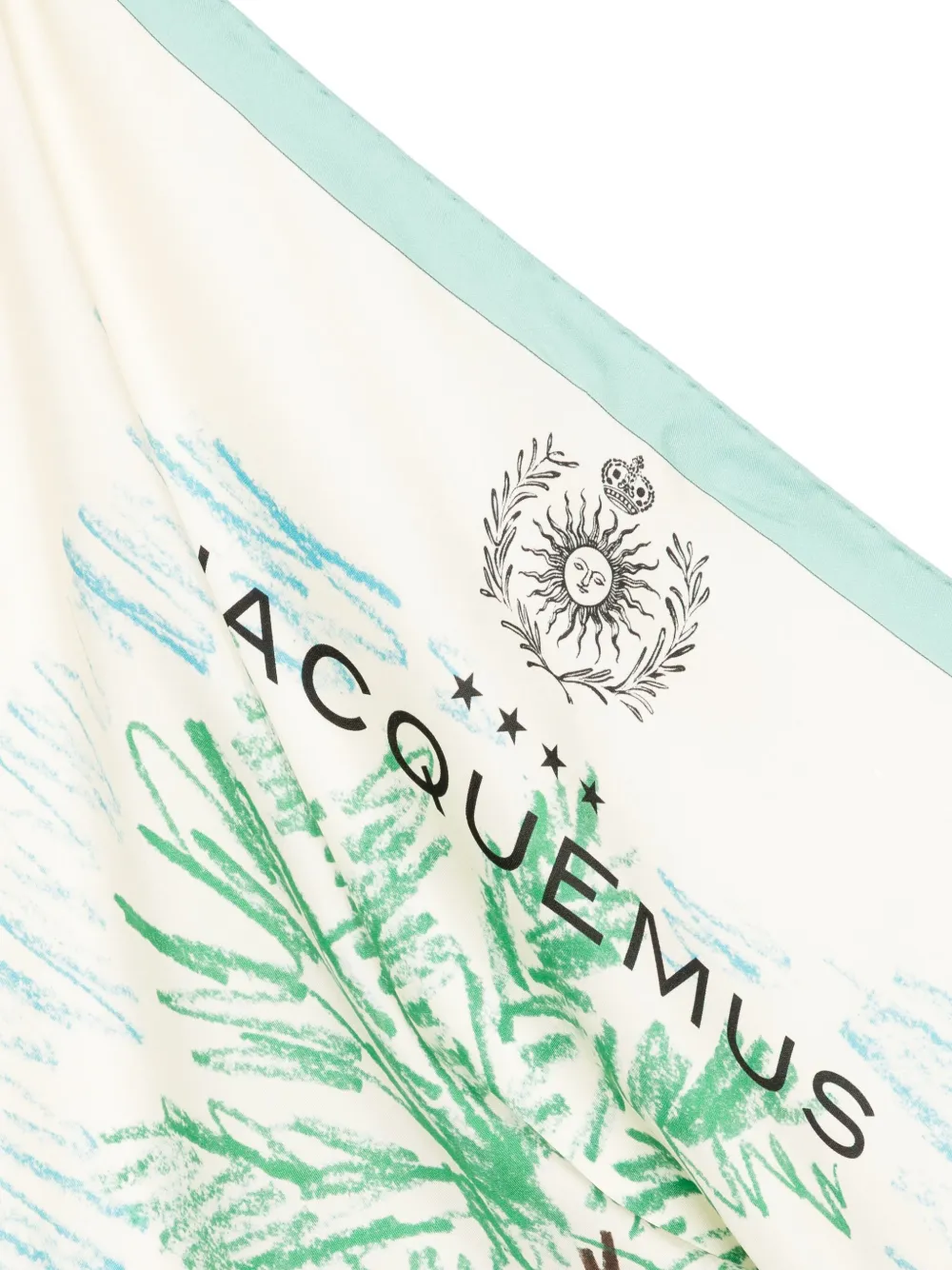 Jacquemus Palm Tree-print Silk Bandana In Neutral