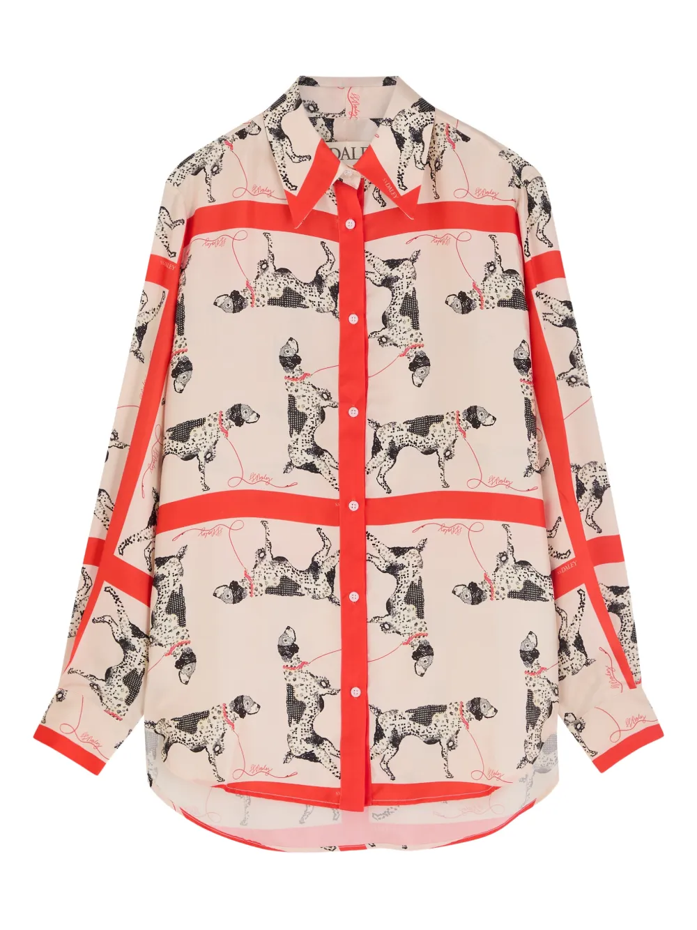 S.S.DALEY dog-print long-sleeve shirt - Neutrals