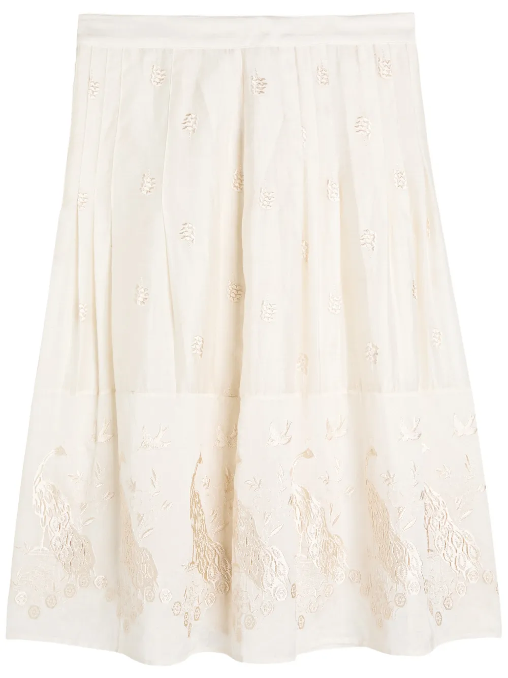 S.S.DALEY Ada embroidered midi skirt - Beige