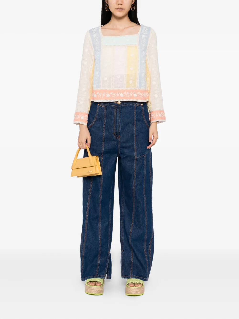 Rixo Evette Daisy top Blauw