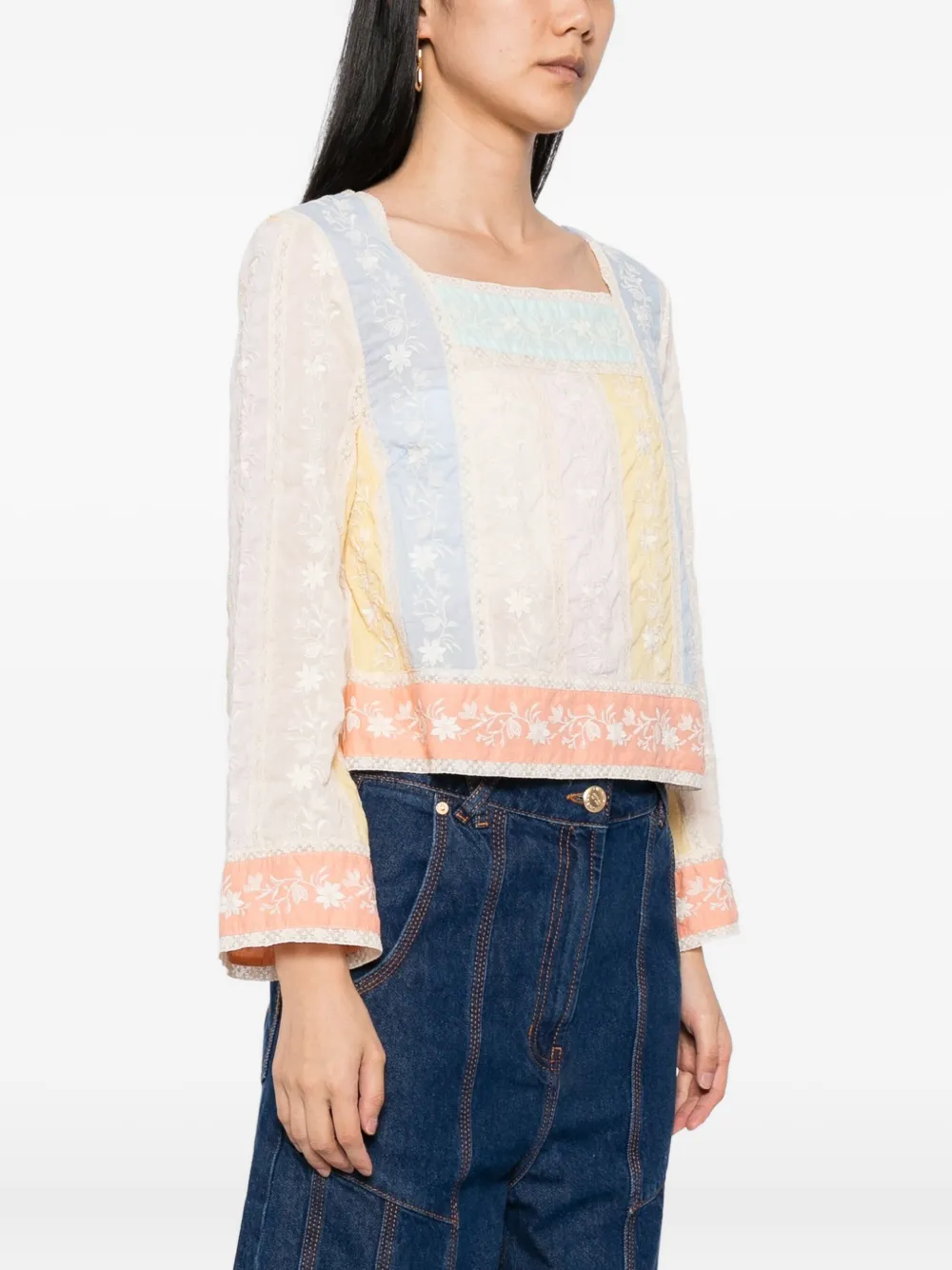 Rixo Evette Daisy top Blauw