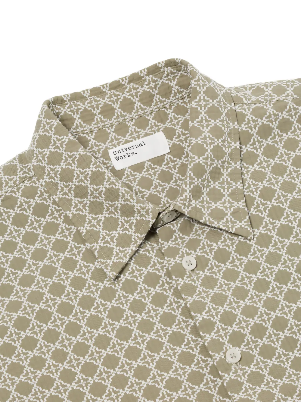 Universal Works Overhemd met geometrische print Beige