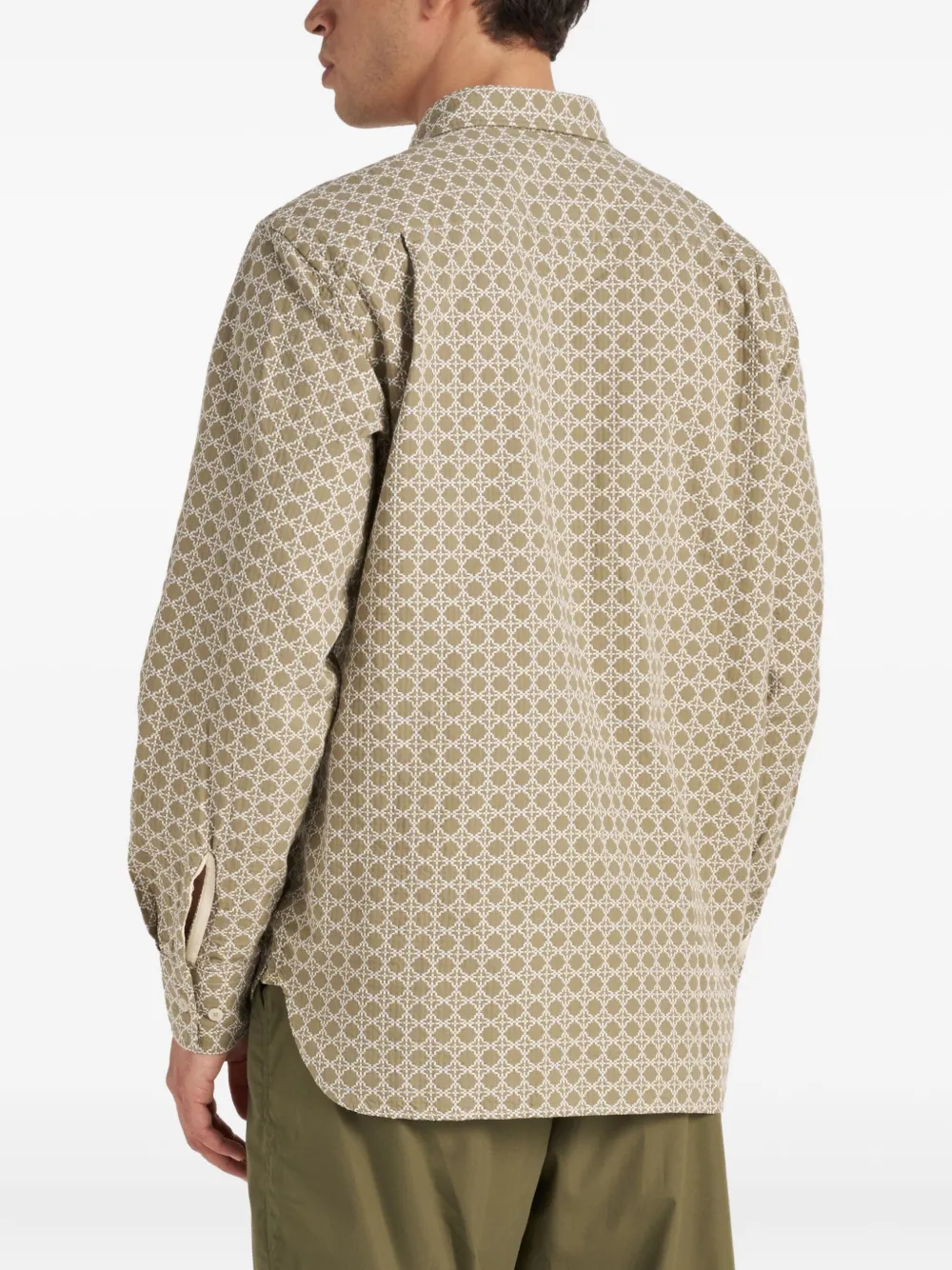 Universal Works Overhemd met geometrische print Beige