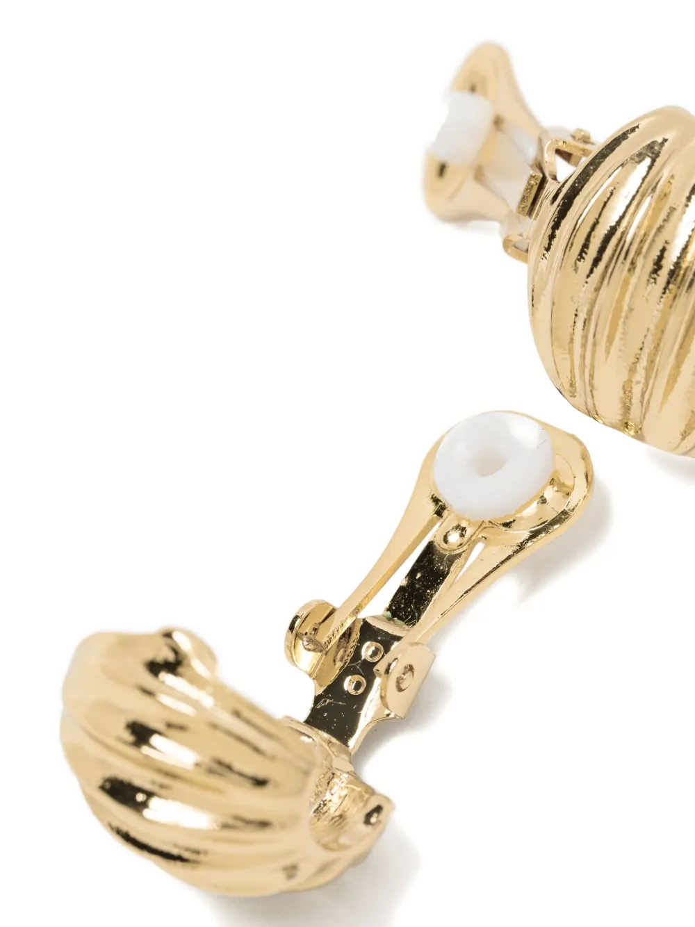 Kenneth Jay Lane Ribbed clip-on earrings - Goud