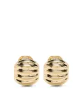 Kenneth Jay Lane Ribbed clip-on earrings - Gold