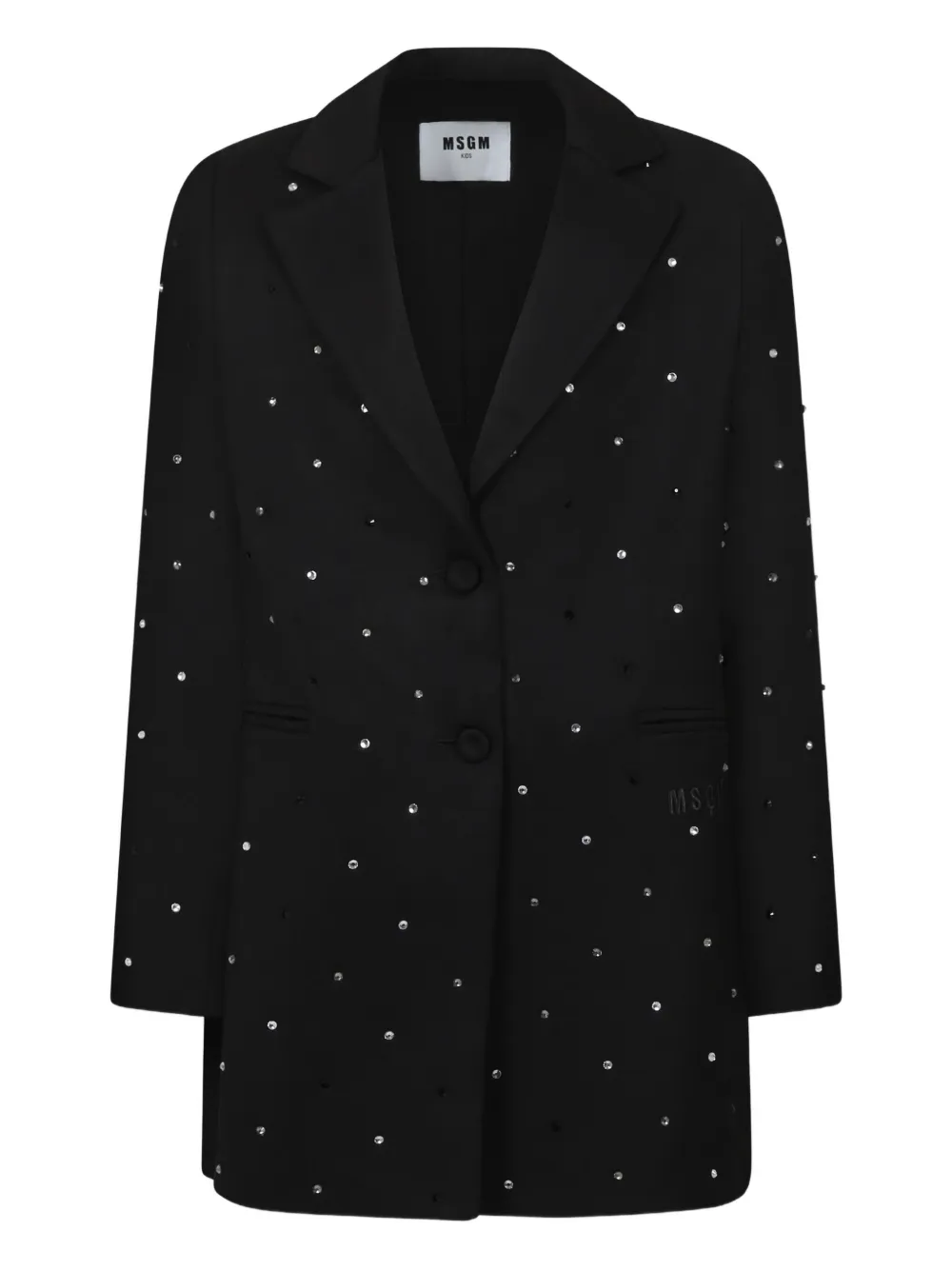 Msgm Kids' Crystal-embellished Blazer In Black