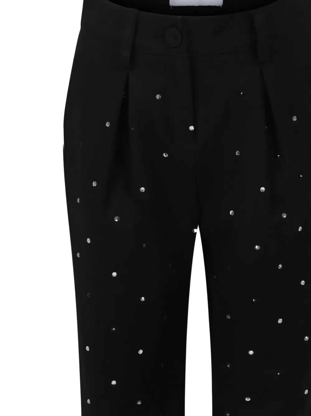 MSGM Kids pleat-detail embellished trousers Zwart