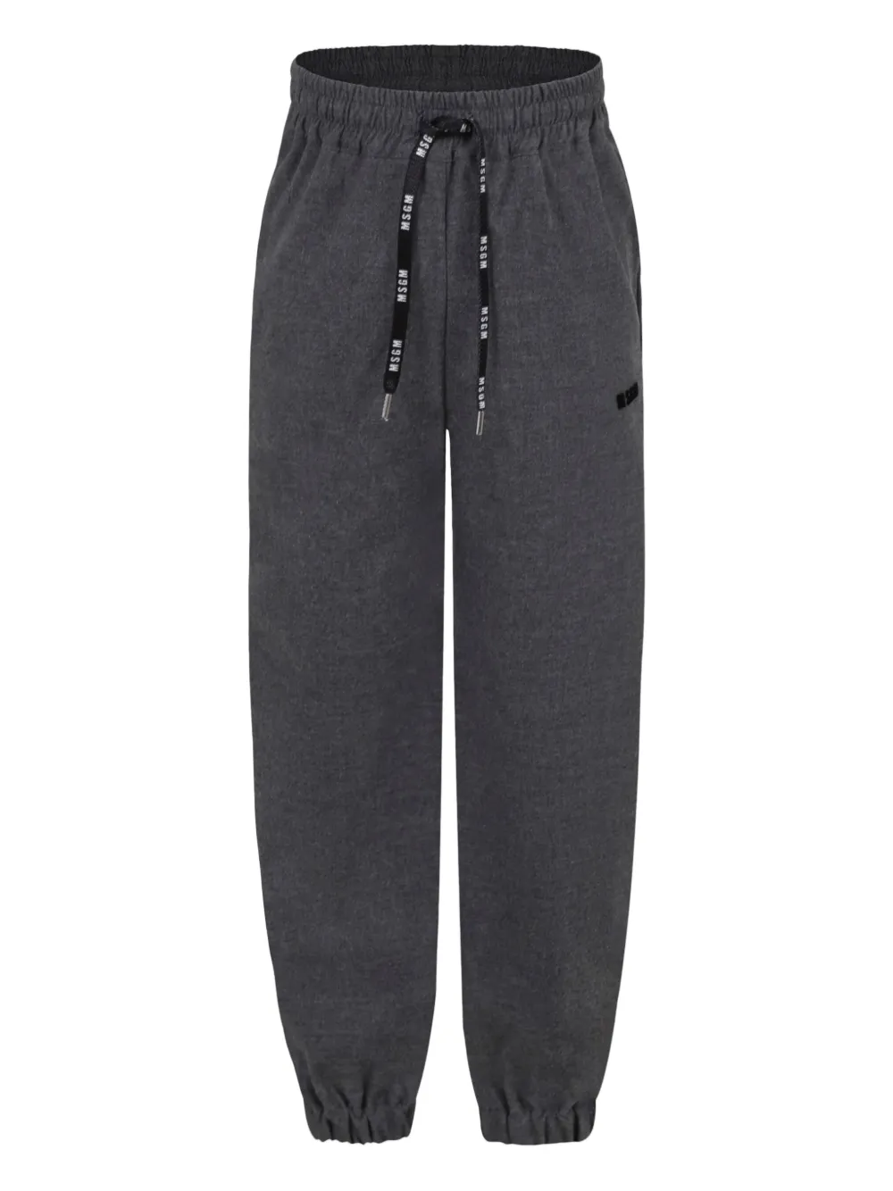 MSGM Kids logo-detail drawstring trousers Grijs