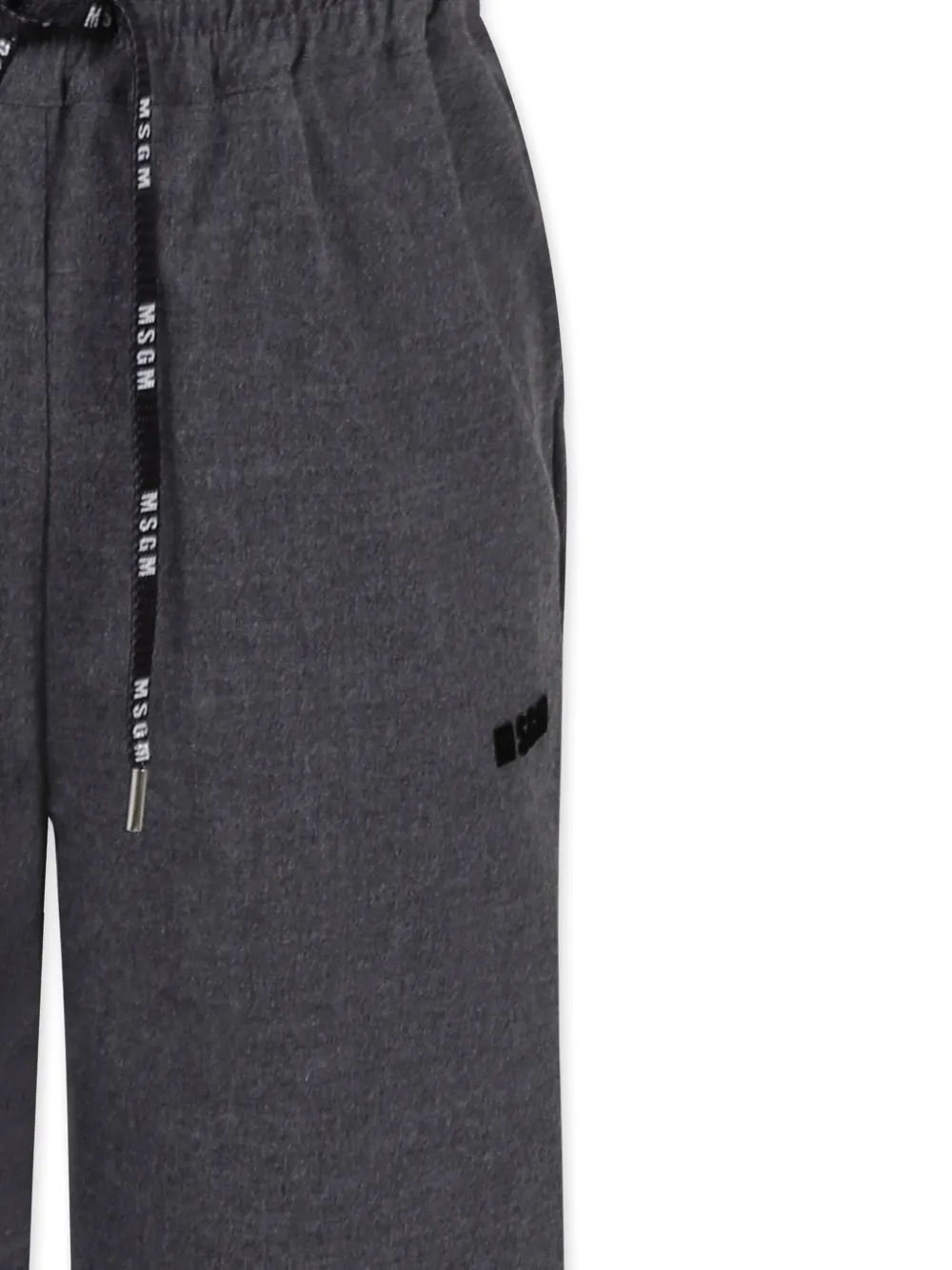 MSGM Kids logo-detail drawstring trousers Grijs