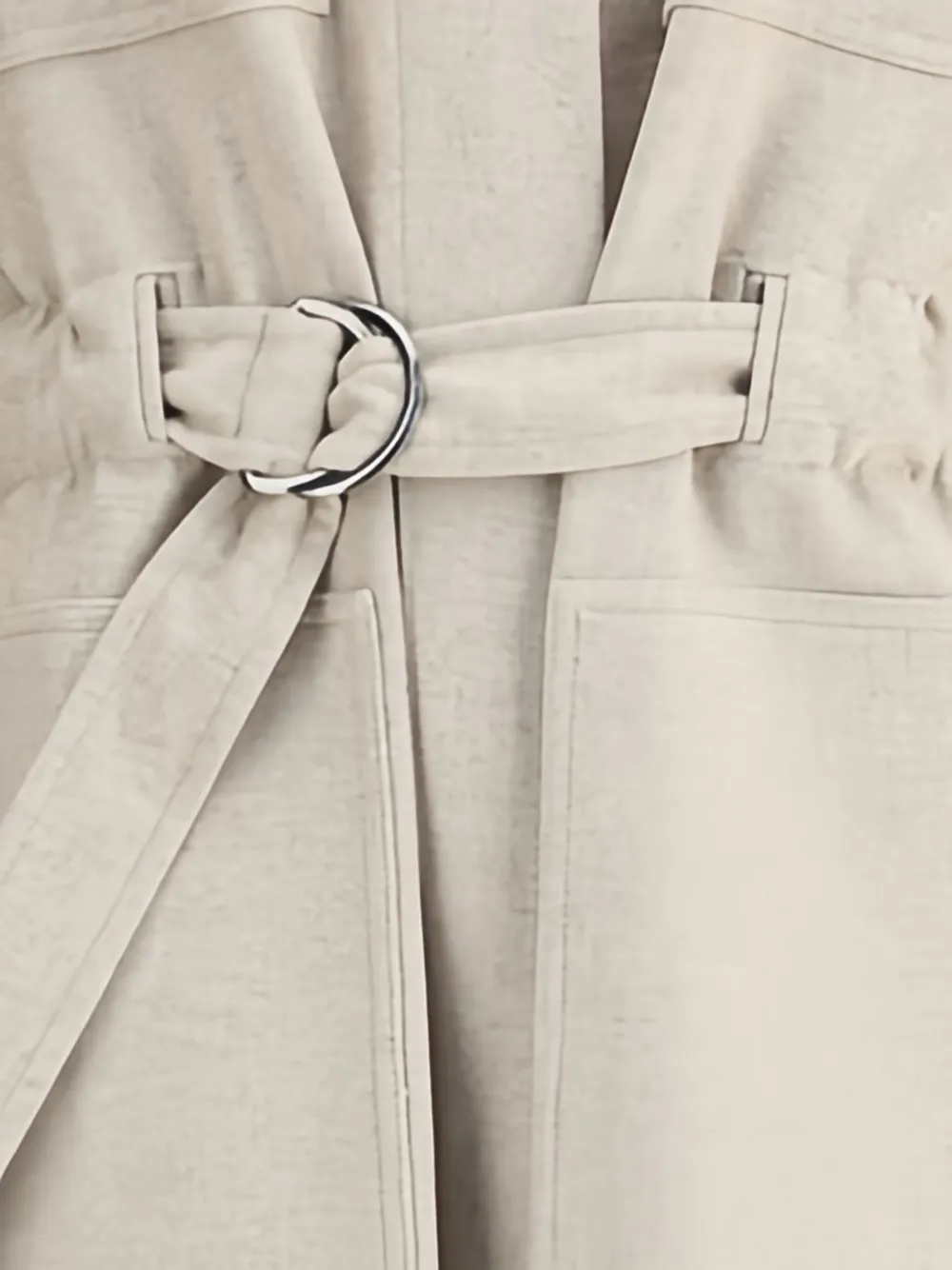 Brunello Cucinelli Jas met klepzak en ceintuur Beige