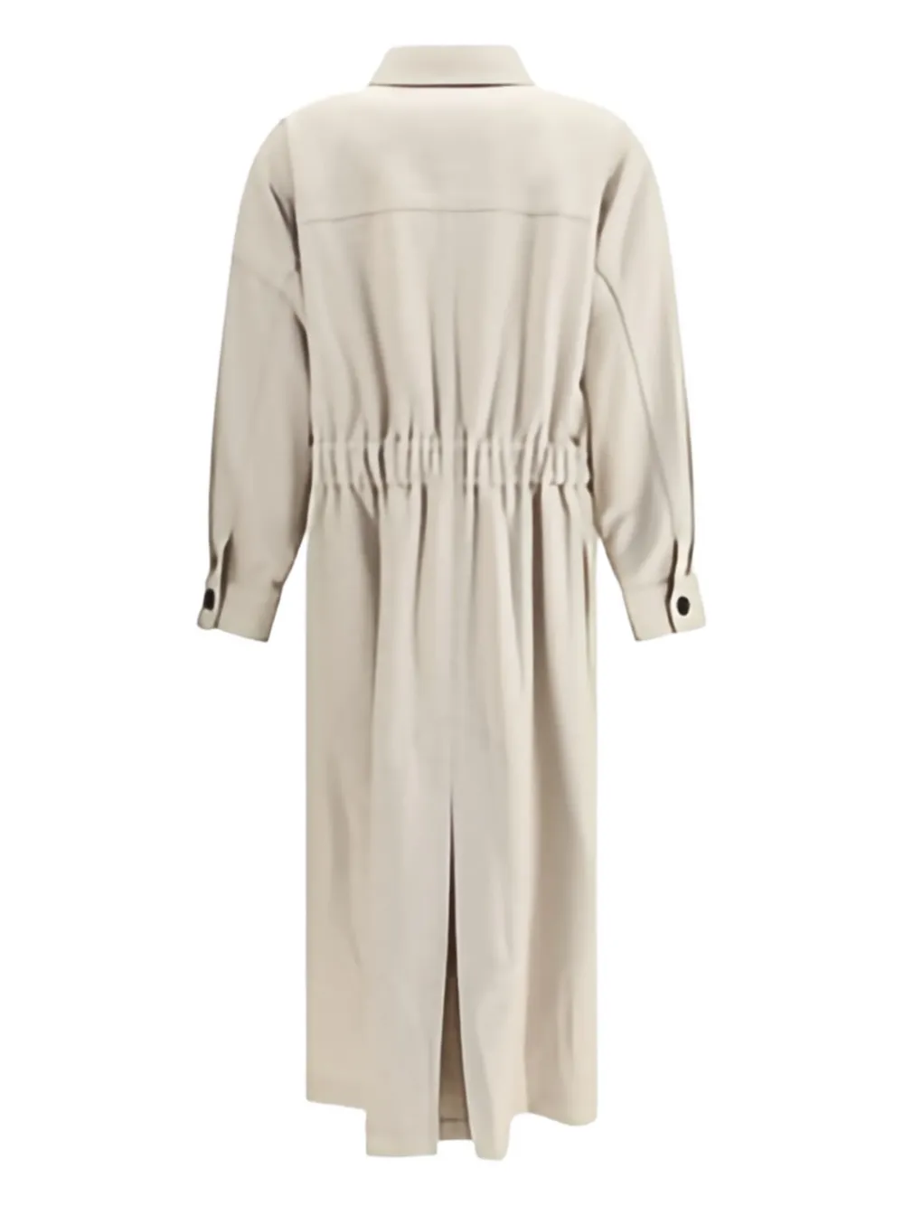 Brunello Cucinelli Jas met klepzak en ceintuur Beige