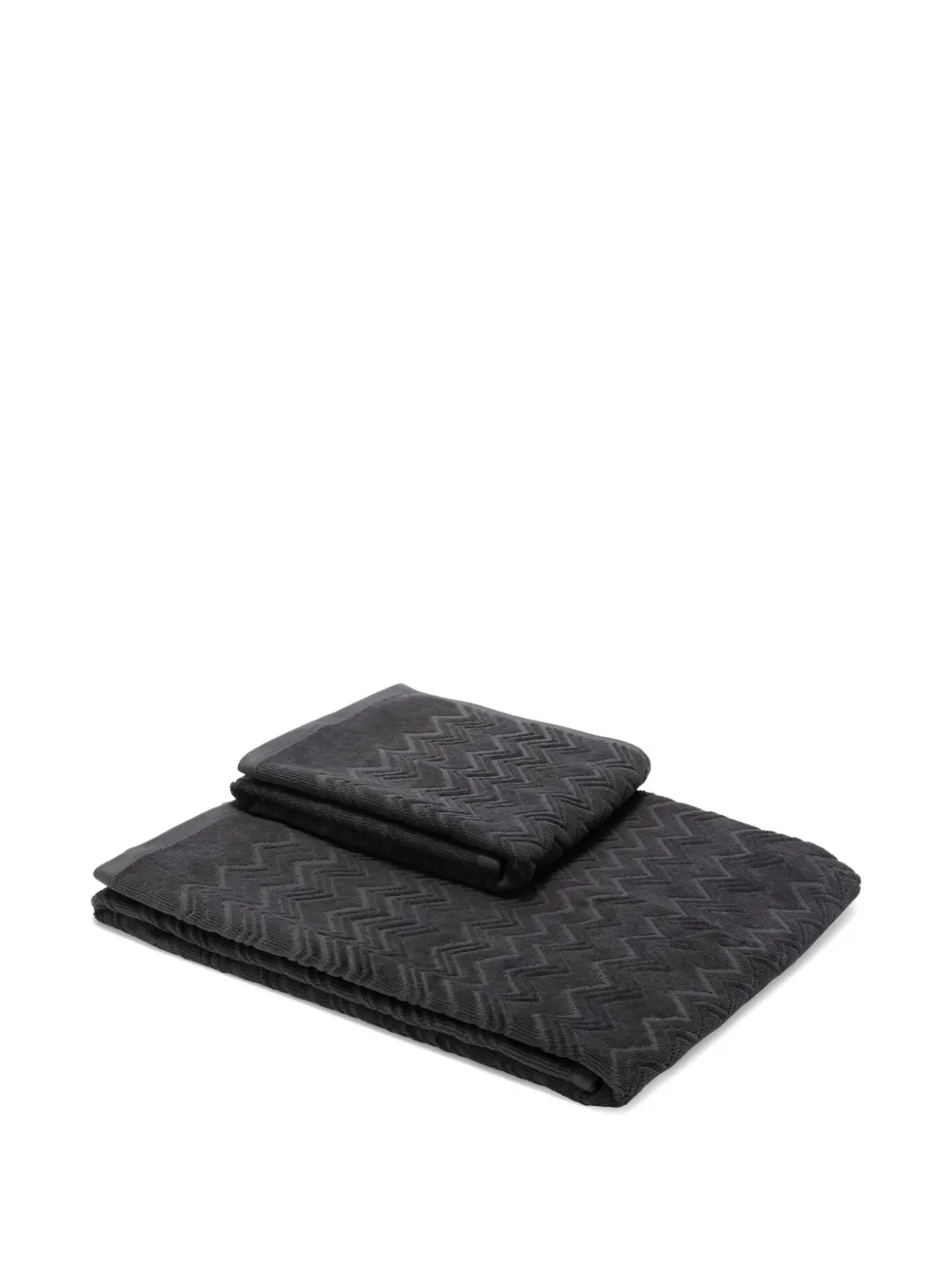 Missoni zig-zag velour towel set | Black | Image 1