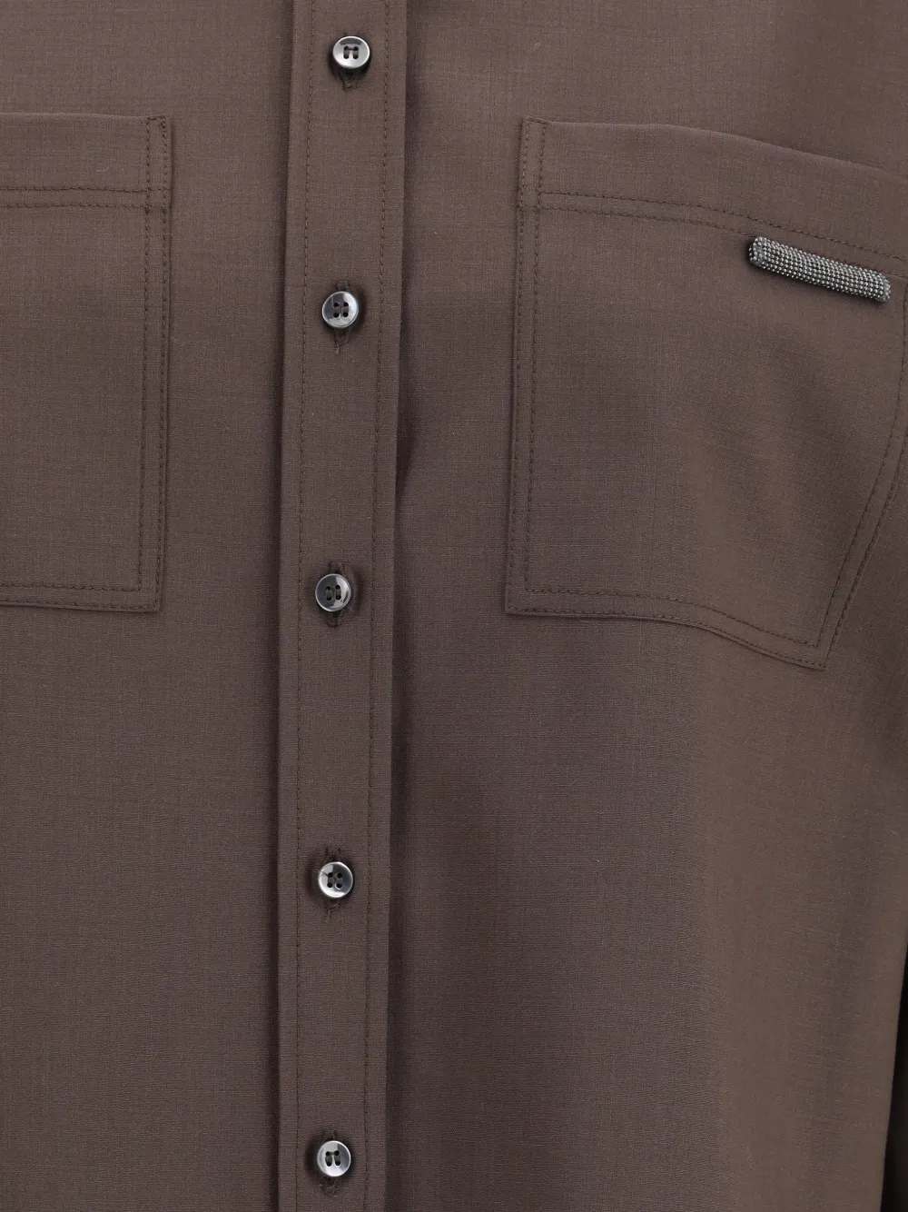 Brunello Cucinelli T-shirt met ketting met Monili-detail Bruin