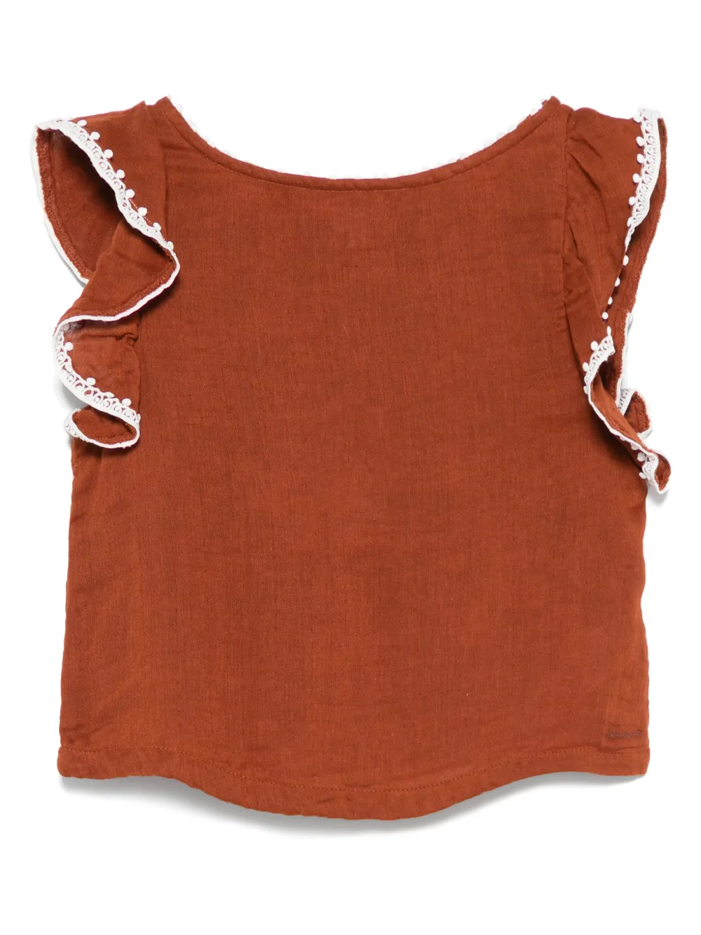 Bonton top con botones | marrón | Image 1