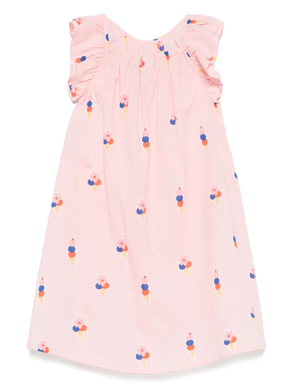 Bonton Katoenen jurk met ijsjes-patroon Roze