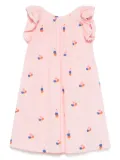 Bonton ice cream-motif cotton dress - Pink