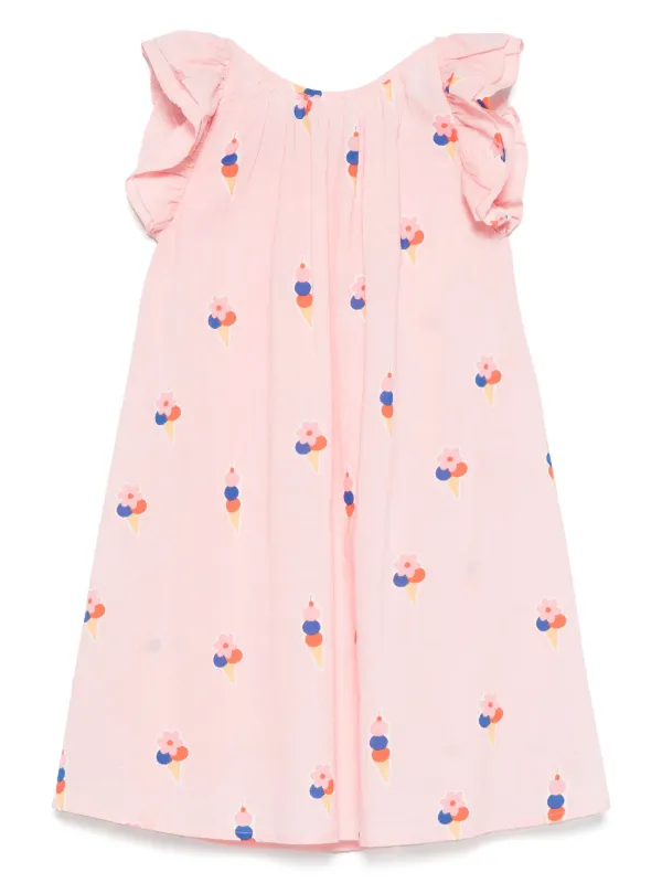 white christmas dresses Retro Stage Pink Melting Ice Cream Print Swing Dress | Sweet 1950s Rockabilly Summer Dress main image 1