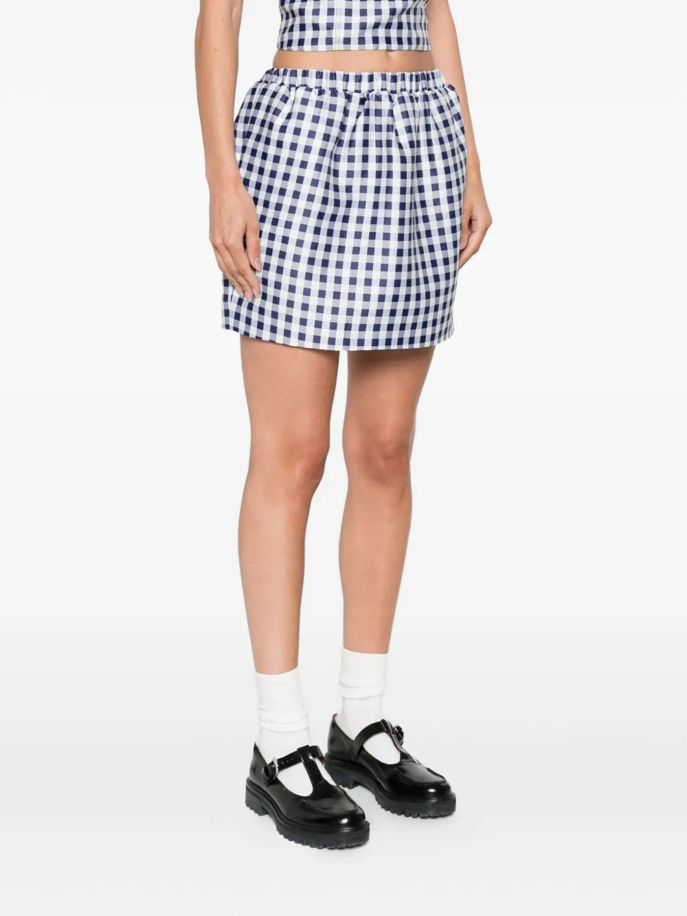 Self-Portrait Gingham plooirok Blauw