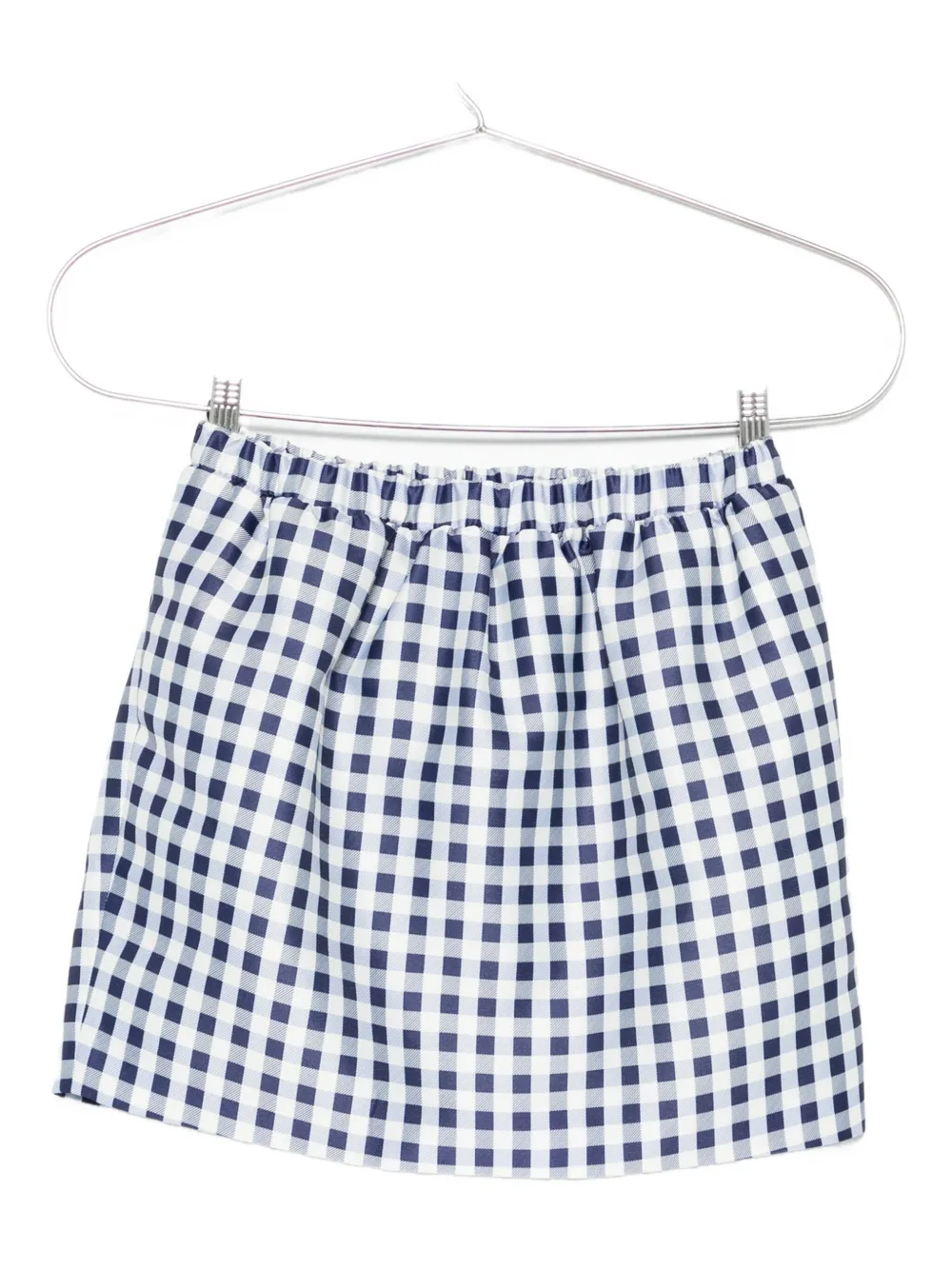 Self-Portrait gingham pleated skirt - Blu