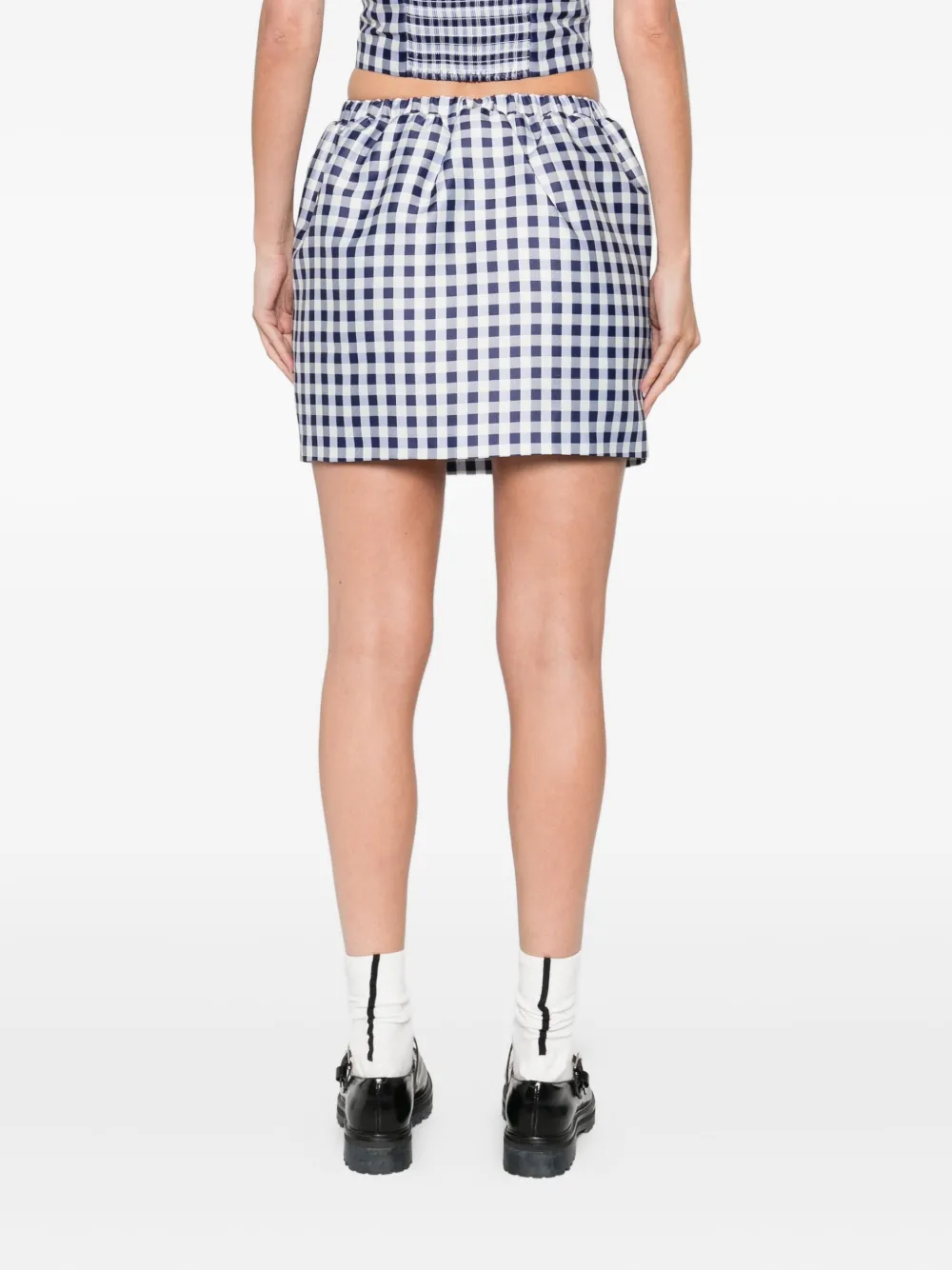 Self-Portrait Gingham plooirok Blauw