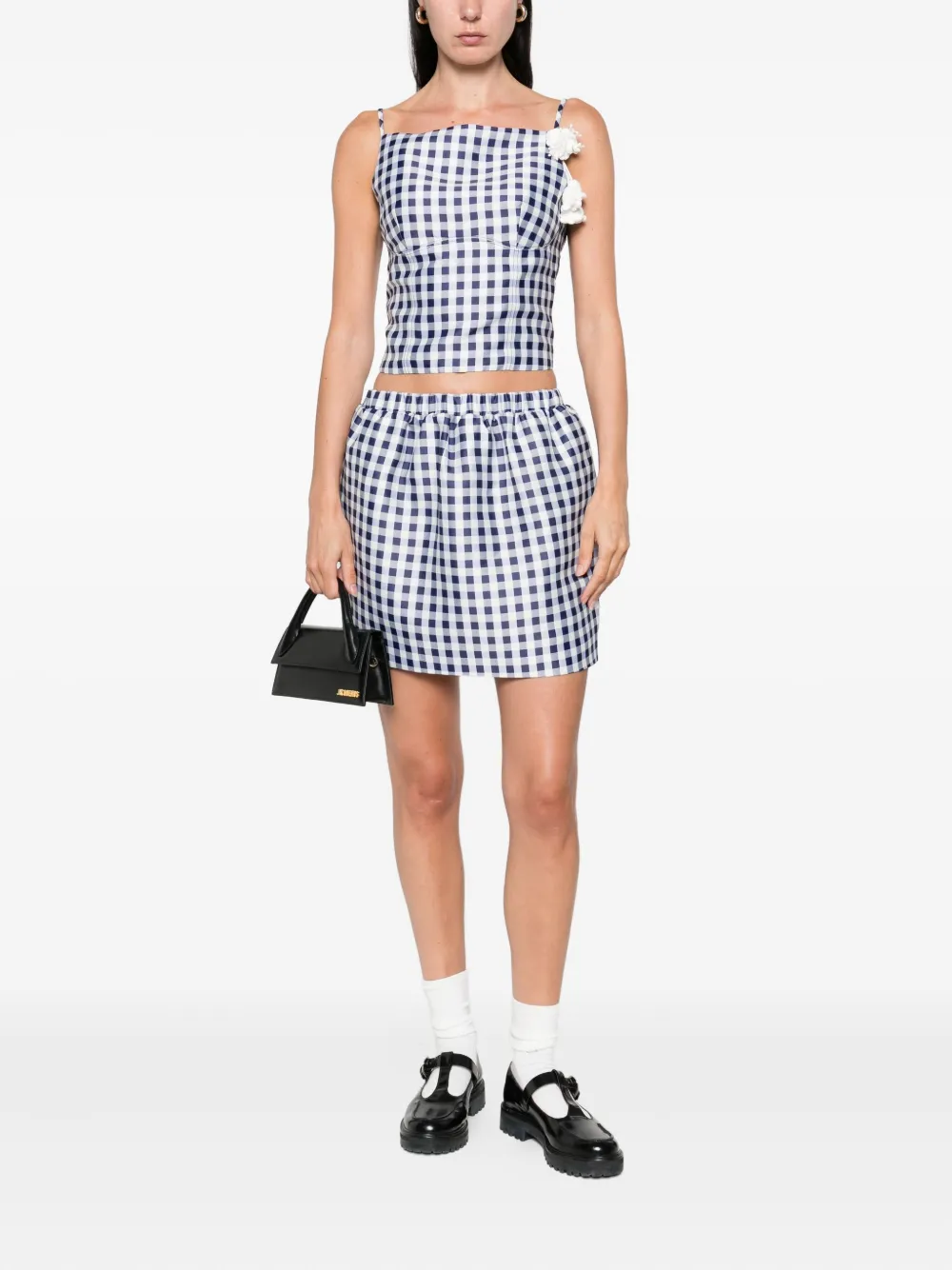 Self-Portrait Gingham plooirok Blauw
