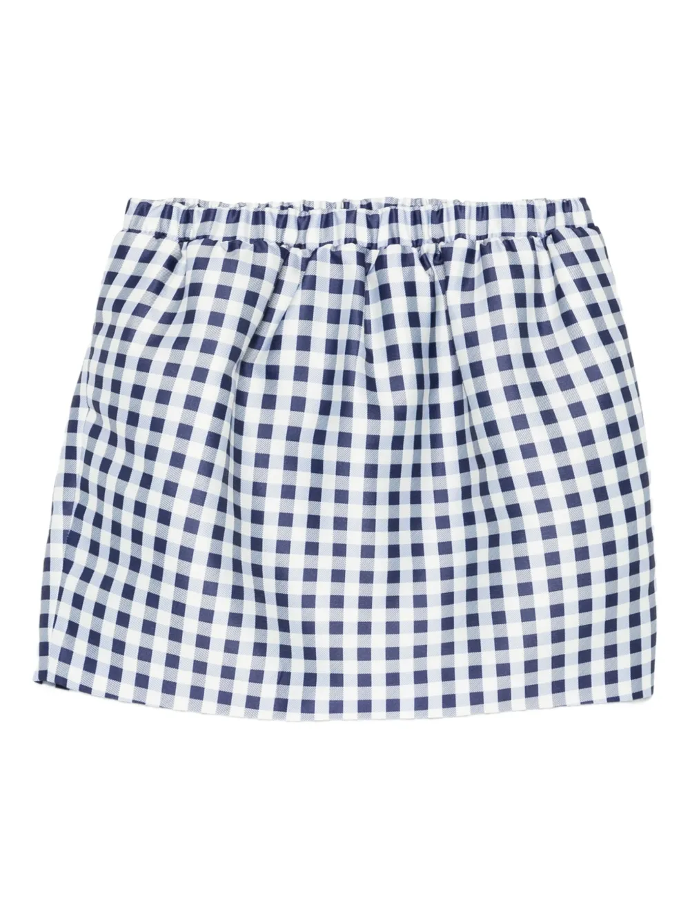 Self-Portrait gingham pleated skirt Blauw