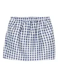 Self-Portrait gingham pleated skirt - Blue