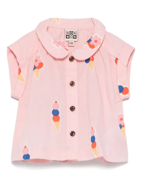 Bonton ice cream-motif blouse