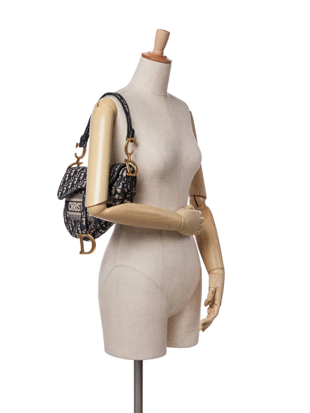 Christian Dior Pre-Owned 2019 Oblique Embroidered Canvas Saddle Bag shoulder bag | Pre-Owned | Image 2