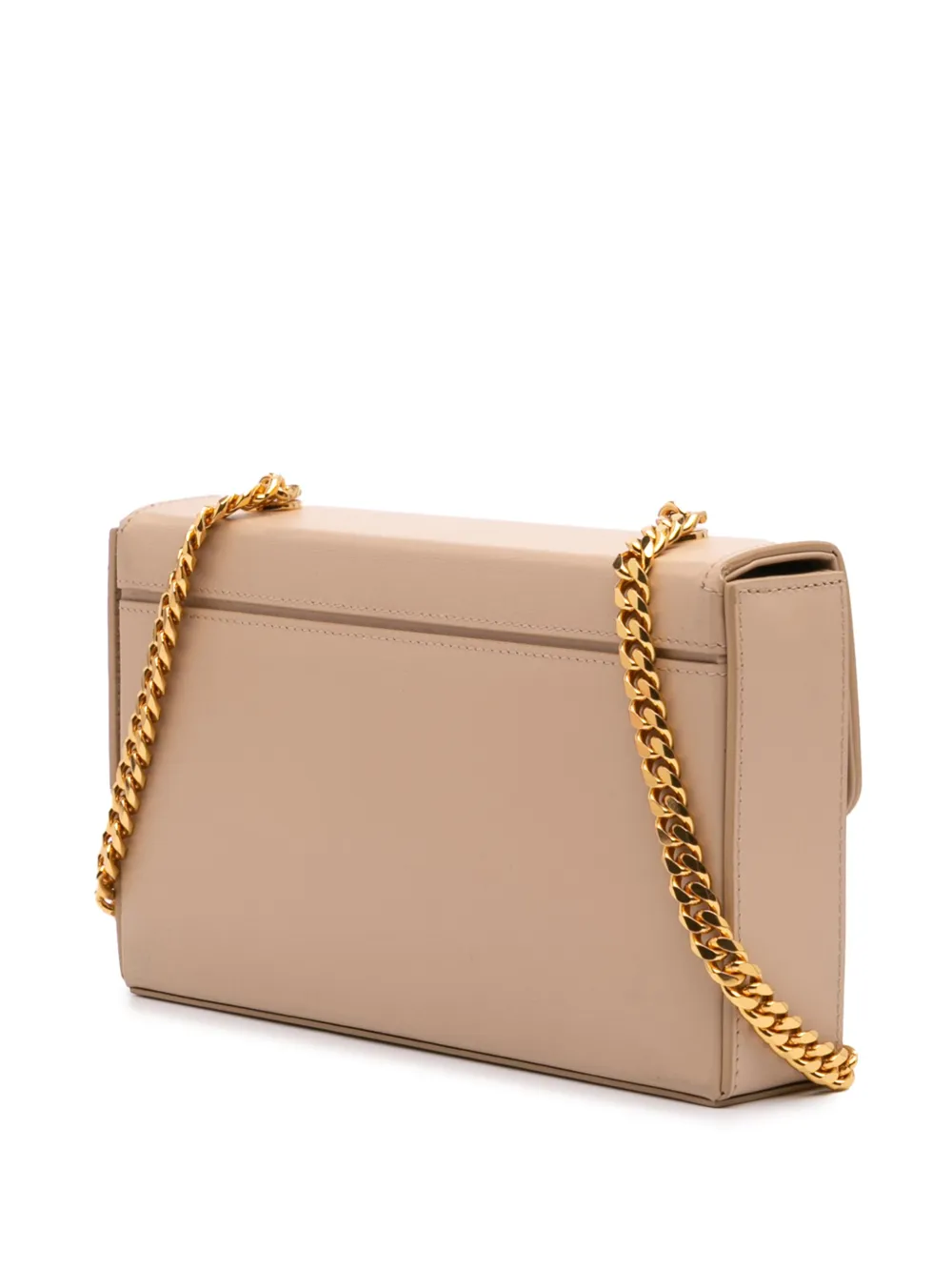 Pre-owned Celine 2022 Shiny Calfskin Triomphe Chain Box Shoulder Bag