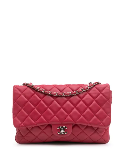 CHANEL Pre-Owned 2014 Jumbo Quilted Lambskin 3 Accordion Flap shoulder bag