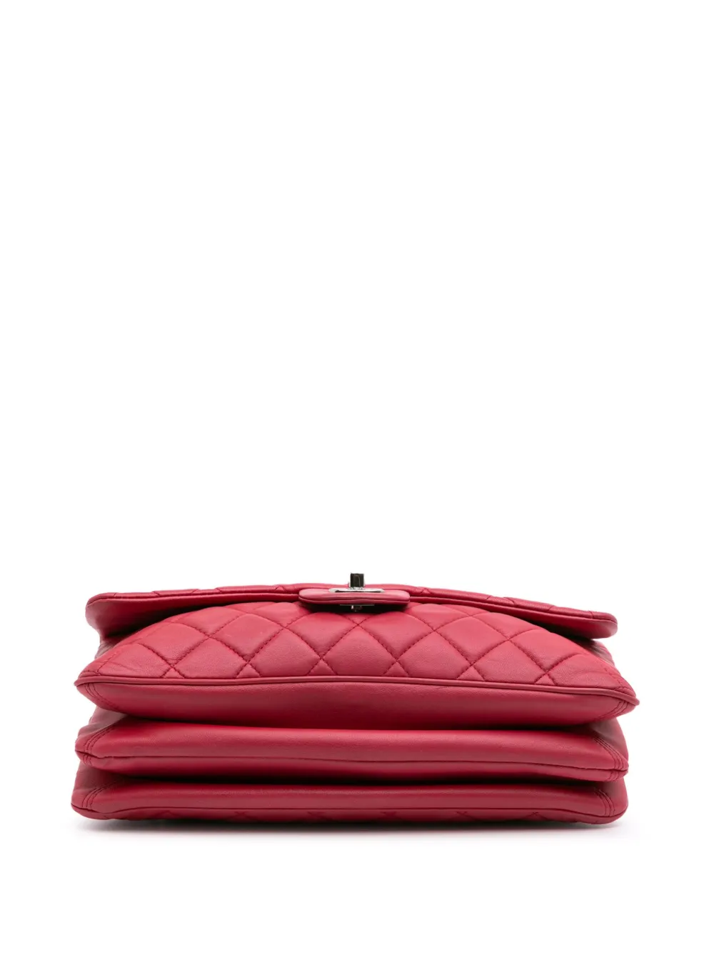 Pre-owned Chanel 2014 Jumbo Quilted Lambskin 3 Accordion Flap Shoulder Bag