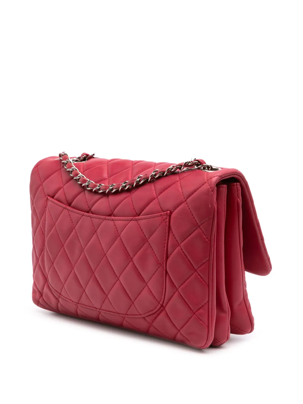 Pre-owned Chanel 2014 Jumbo Quilted Lambskin 3 Accordion Flap Shoulder Bag