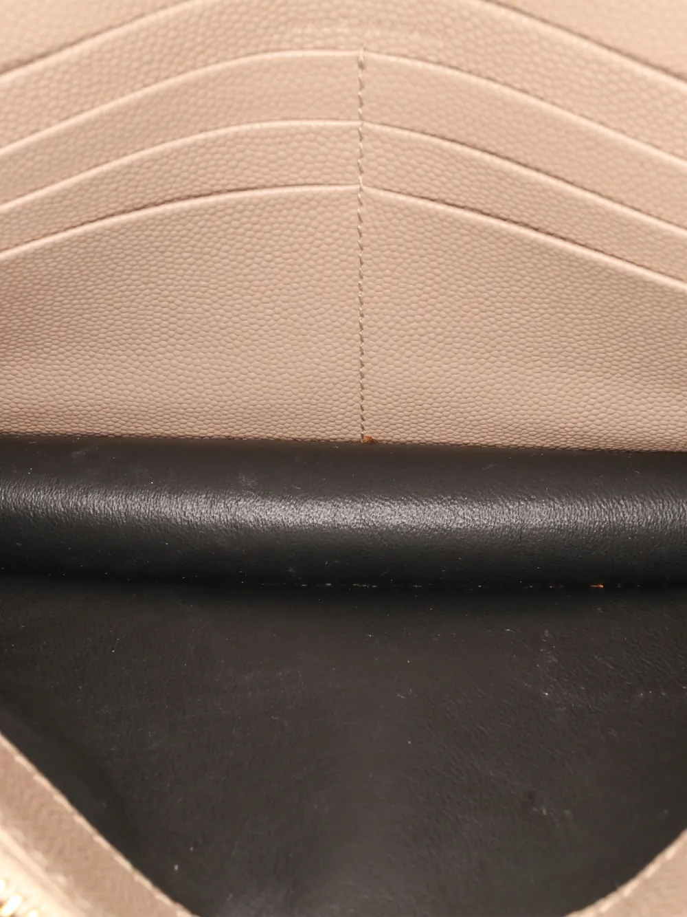 Pre-owned Saint Laurent 2024 Grain De Poudre Monogram Chevron Envelope Wallet On Chain Crossbody Bag