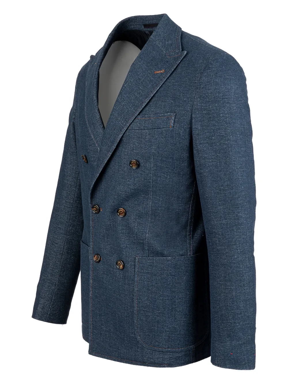 Eleventy Katoenen pak met dubbele rij knopen Blauw