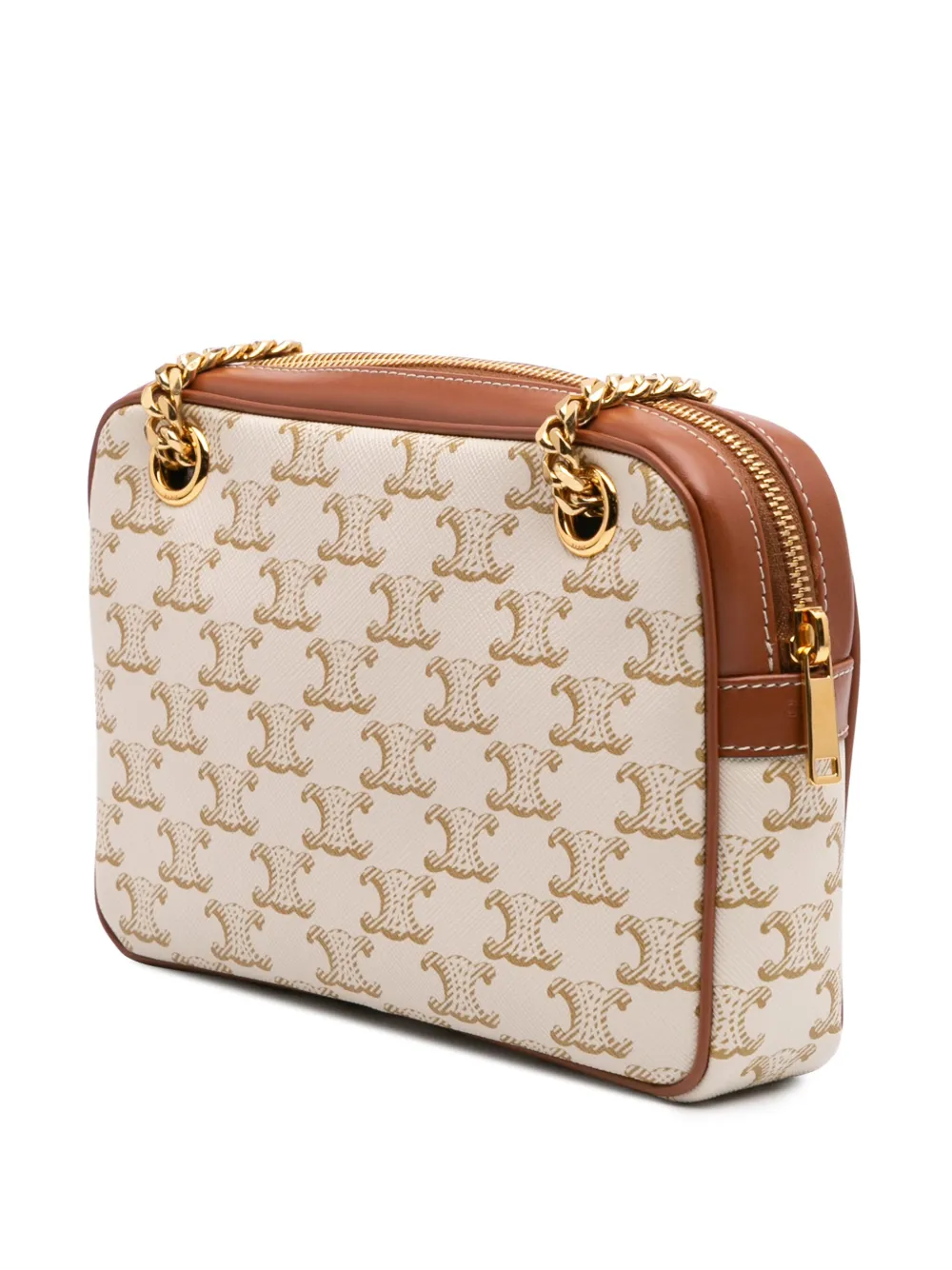 Pre-owned Celine 2021 Small Triomphe Coated Canvas Patapans Shoulder Bag